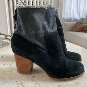 Splendid Suede / Cotton Black Booties